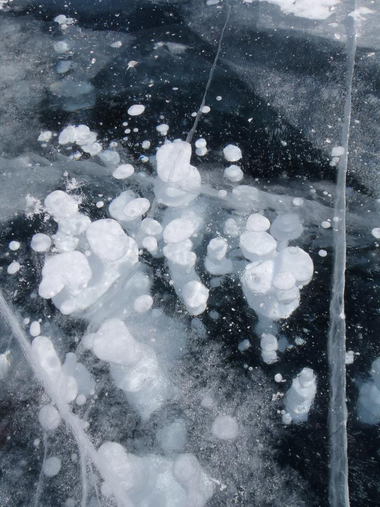 Bulles d'air gelées emprisonnées